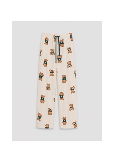 Lcw Young Pembe Gömlek Yaka Baskılı Kadın Pijama Takımı