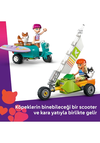 LEGO® Friends Sörfçü Köpekler ve Scooter Macerası 42641 - 6 Yaş ve Üzeri Çocuklar için Mini Bebek İçeren Yaratıcı Oyuncak Yapım Seti(113P)