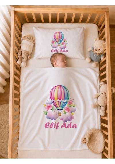 Pia Baby İsme Özel 5 Parça Kız Bebek Hastane Çıkışı Tulum Seti %100 Pamuk Organik Baskılı 1049tyb0x Ekru