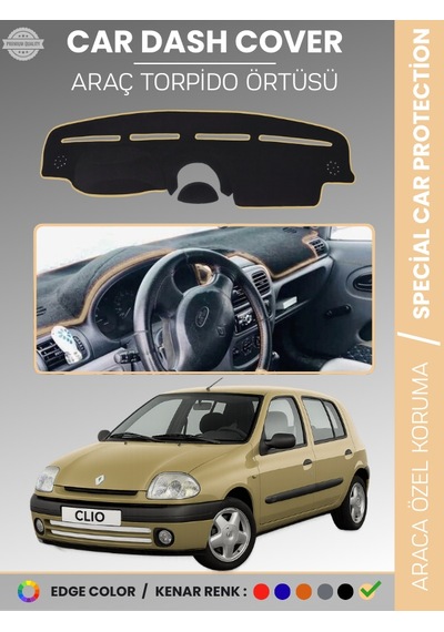 Renault Clıo 2 Aırbaglı 2001-2012 Torpido Örtüsü Ön Göğüs Koruma Torpido Koruma Araca Özel - 489 Stiloto