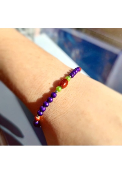 Oriental Kuyumculuk Jewellery Mor Taşlı Dizim Bileklik Mor