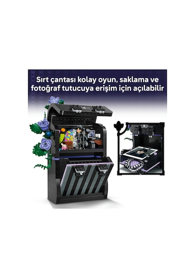 LEGO® Wednesday Sırt Çantası 76787 - 9 Yaş ve Üzeri Çocuklar için Mini Bebek Figürü İçeren Yaratıcı Oyuncak Yapım Seti (401 Parça)