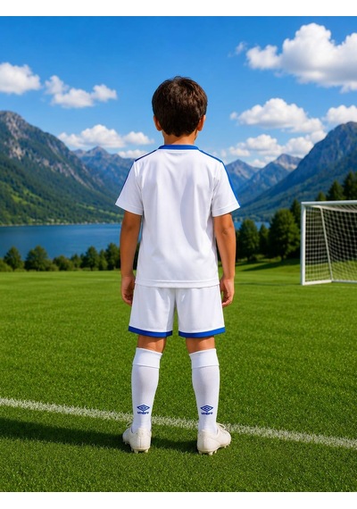 Alexandergardi Çocuk Futbol Ve Antreman Şortu Mavi - Beyaz