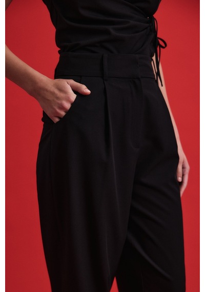 Sateen Lena Havuç Pantolon - Siyah-136961 siyah