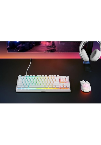 Steelseries Apex 3 Tkl Tr Q Rgb Membrane Kablolu Beyaz Gaming Ckckstl0021