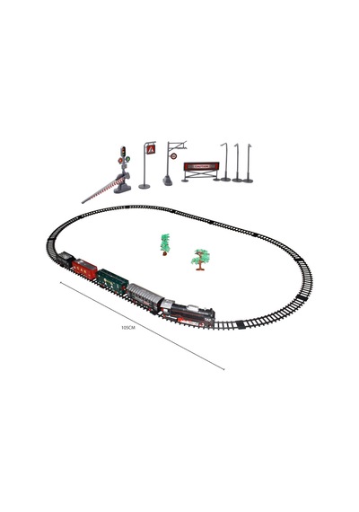 26 Parça Büyük Boy Pilli Sesli Ve Işıklı Klasik Tren 105 Cm 3 Farklı Ray Oyuncak Lokomotif Seti
