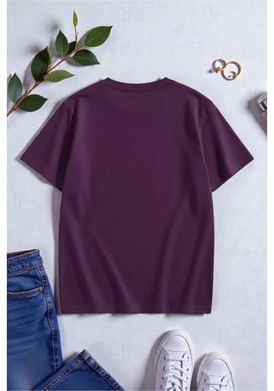 Uyguntarz Unisex Bunny Baskılı Tasarım Tshirt Mor