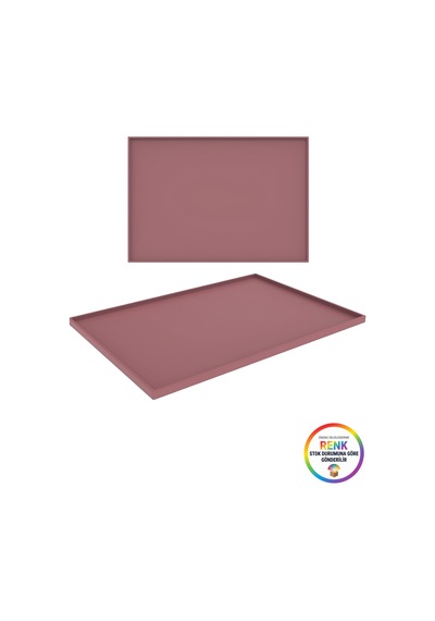 Silikon Fırın Matı Kenarlı Kurabiye Pişirme Tepsisi Kaymaz Pişirme Kağıdı Alternatifi 36x25 Cm Çok Renkli