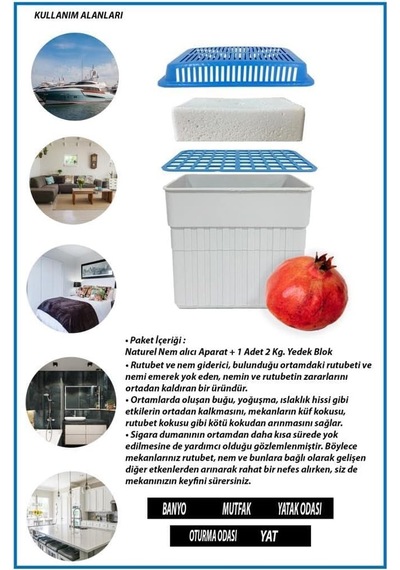 Rutubet Giderici Nem Alma Cihazı Üçgen Kokulu Kokusuz 2kg Kırmızı Meyva Diğer