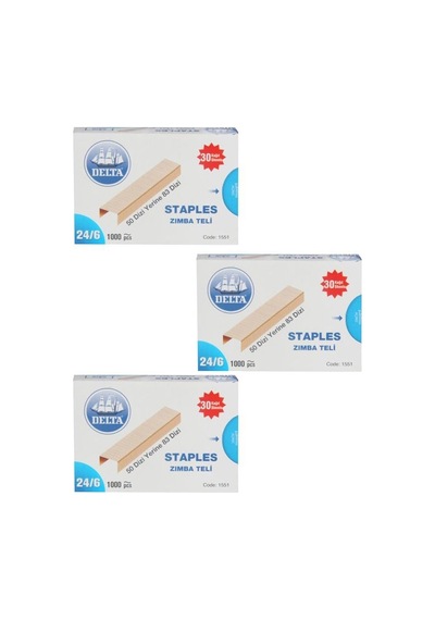 Delta Zımba Teli 24/6 Sarı 3 Lü Set 1551