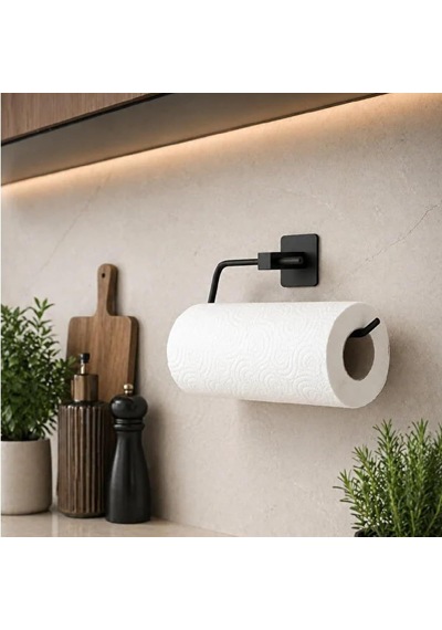 Yapışkanlı Kağıt Havlu Askısı, Metal, Modern Tasarım,solo Peçetelik Havluluk, Duvar Veya Dolap Altı Montaj,delmeden Vidalamadan Kolay Ve Pratik Montaj Çok Renkli