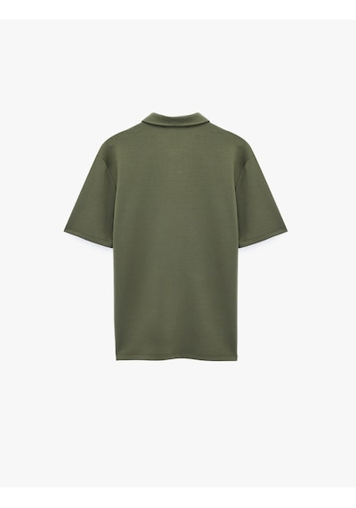 Koton Kısa Kollu Regular Fit Düğmeli Polo Yaka Tişört Yeşil 6sam10484mk