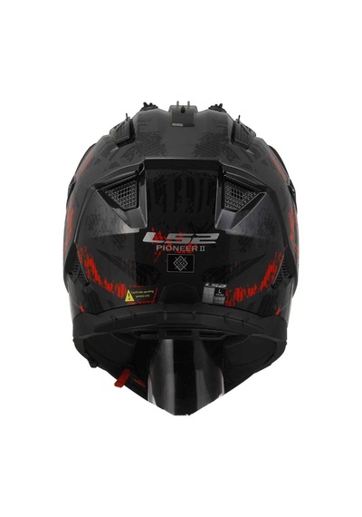 Ls2 Pioneer 2 Crazy Kros Kapalı Motosiklet Kaskı Kırmızı - Siyah
