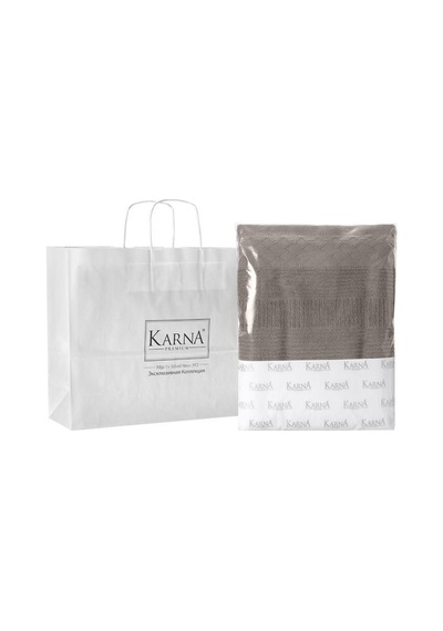 Pamuk Tekli Havlu Jakarlı Karna Home Ruma - 70 X 140 Kapuçino