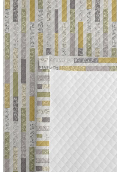 Geometrik Çizgili Sarı Genç Odası Tek Kişilik Pike Takımı-gri Modern 160x220cm Kapitone Yatak Örtüsü Mat Kül Baharı