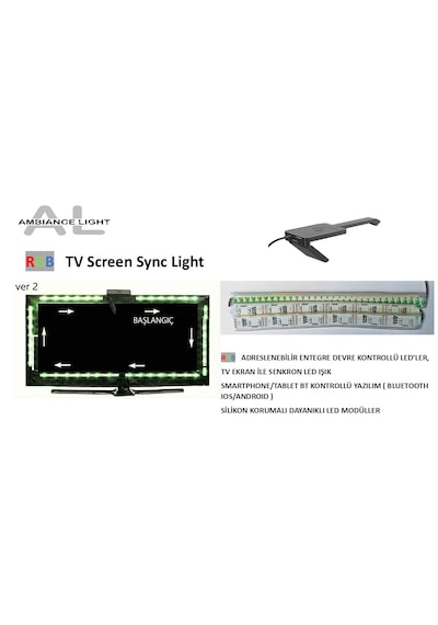 Prntech, Tv Ekran Senkron Led Arka Işık  (55 İnç-4 Kenar)