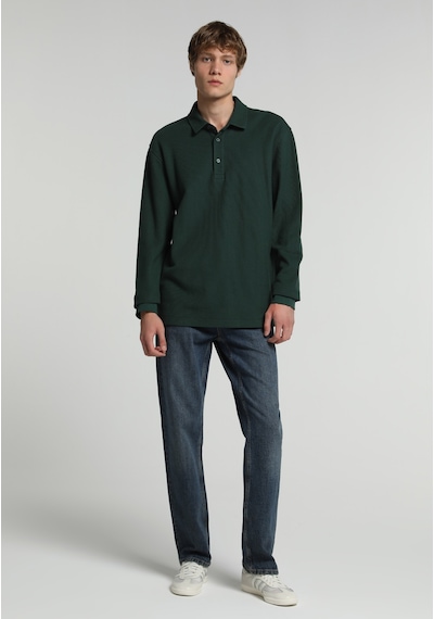 Colin's Colins Relaxed Fit Polo Yaka Düz Erkek Yeşil Uzun Kol Tişört Cl1083184 Q1.v1 Grn