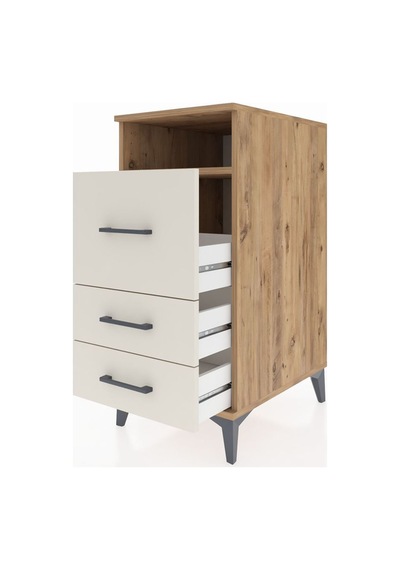 Kronos Komodin Tek Raflı 3 Çekmeceli 44x59x96 Çam-aytaşı Çam