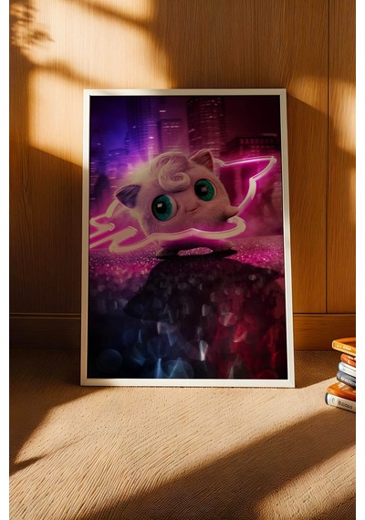 Jigglypuff Neon Pembe Çerçeveli Tablo - Lüks Realistik Pokemon Anime Modern Sinematik Duvar Dekoru Beyaz Jigglypuff Neon Pembe Çerçeveli Tablo - Lüks Realistik Pokemon Anime Modern Sinematik Duvar Dekoru Beyaz