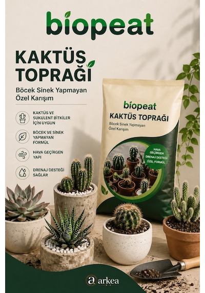 Kaktüs Ve Sukulent Toprağı 7 Litre Hava Geçirgen Drenaj Destekli Özel Karışım 1000