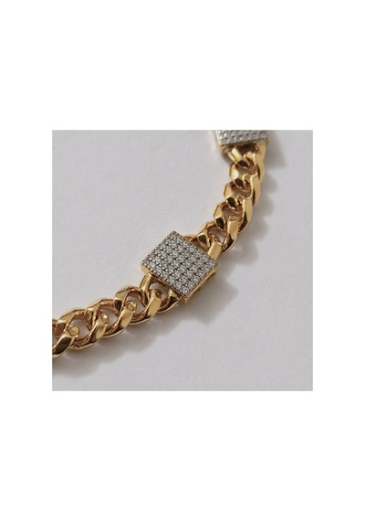 Xuping Vıp Kaliteli Antialerjik Küp Kare Zirkon Taşlı Gurmet Zincirli Rose Gold Bileklik Rose Gold