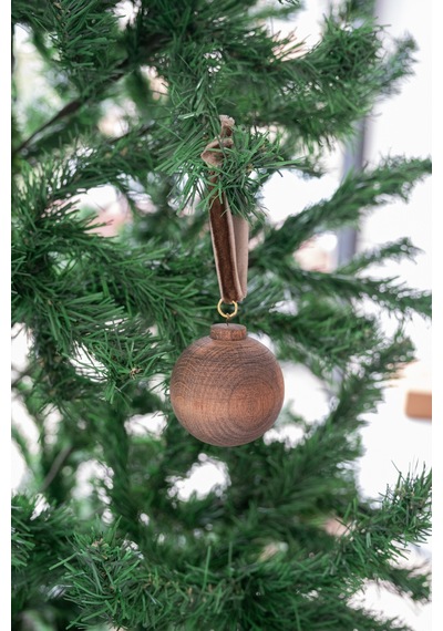 X Den.ınteriors Yılbaşı Yuvarlak Ahşap Top Noel Ağaç Süsü Venge - 667570935
