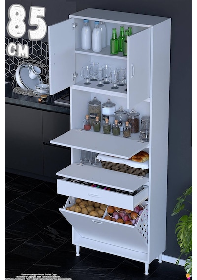 Zümra 85 Cm Beyaz Fırın Dolabı Patates Soğan Saklama Dolabı Çok Amaçlı Kiler Banyo Dolabı 85x226x32 Zümra 85 Cm Beyaz Fırın Dolabı Patates Soğan Saklama Dolabı Çok Amaçlı Kiler Banyo Dolabı 85x226x32