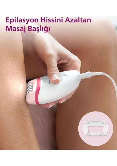 Bre255/05 Kablolu Epilatör,bacak İçin Kullanım,ışık Özellikli,3 Ek Parçalı,2 Hız Ayarı
