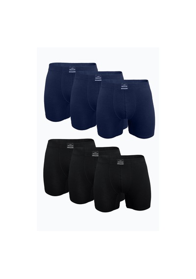 Malabadi Erkek Lacivert Siyah 6 Lı Premium Collection Modal Uzun Boxer 6m250 Lacivert-siyah