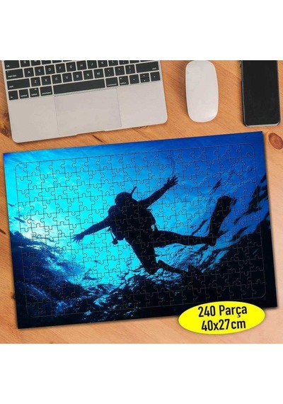 Denizaltı Dalgıç 240 Parça Puzzle Yapboz Tablo-81842306