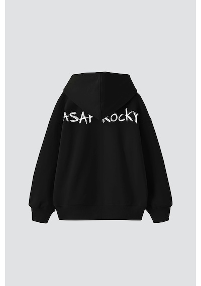 Startmore Asap Rocky Baskılı Oversize Unisex Premium Beyaz Siyah