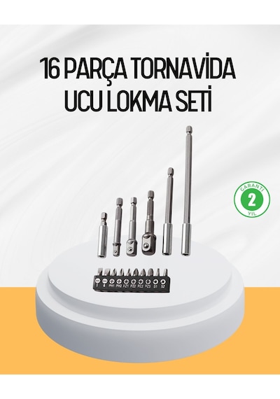 Ergonomik 16 Parça Bits Tornavida Uç Ve Adaptör Seti 86703908