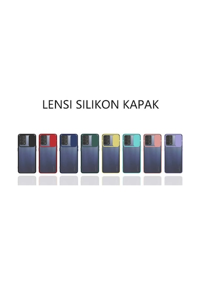 Noktaks - Oppo Uyumlu Oppo A74 4g - Kılıf Slayt Sürgülü Arkası Buzlu Lensi Kapak - Turkuaz