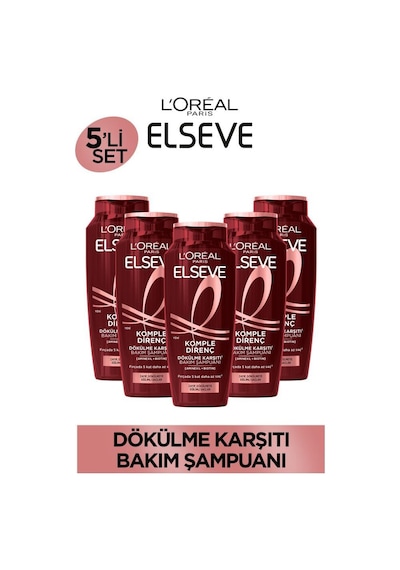 5'li Elseve Komple Direnç Dökülme Karşıtı Bakım Şampuanı 300 Ml pkt5kompledirencdkset-10627 Dökülen
