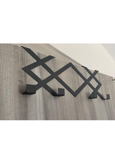 Metal Siyah Desenli Amerikan Kapı Arkası Askılık Organizer Askılık Ve Desenli Banyo Kapı Arkası