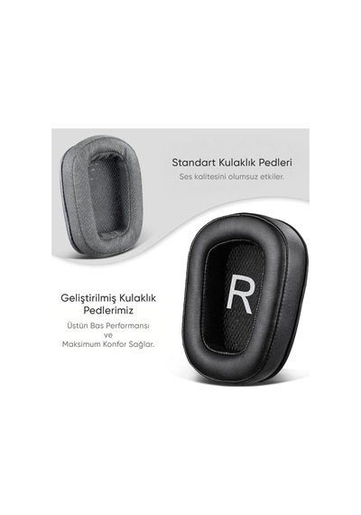 Logitech İle Uyumlu G930 G430 F450 G432 G431 G332 G231 G230 İçin Suni Deri Kulaklık Pedi Yüksek Kaliteli Materyal Kulaklık Süngeri
