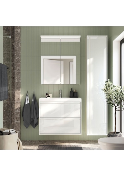 Banyo Duvar Dolabı, 80x15x95 Cm, 2 Ayna Kapaklı Açık Ceviz Banyo Duvar Dolabı, 80x15x95 Cm, 2 Ayna Kapaklı Açık Ceviz