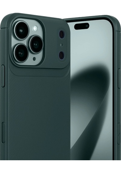 Apple Uyumlu iPhone 17 Pro Auto Focus Karbon Kapak Yeşil