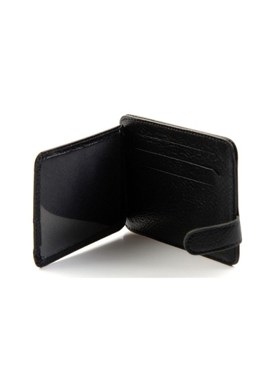Bambi Siyah Leather Erkek Kartlık A08592376203 Siyah