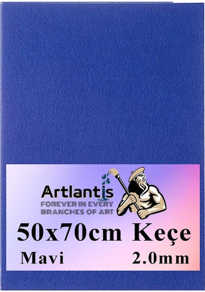 50x70 Cm Keçe 2.0 Mm 1 Adet Renkli Hobi Keçesi Elişi Keçesi Anasınıfı Kreş Okul Öncesi Mavi