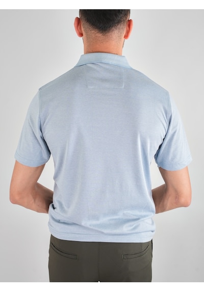 Erkek Yakalı Cepli Penye Buz Mavi Baba Tshirt Buz Mavi