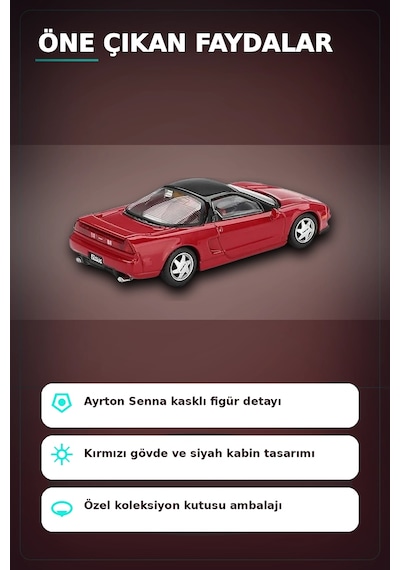 Senna Anma 1/64 Ölçek Honda Nsx Prototip 1989 Diecast Model Araba, Koleksiyonluk Bx-313328