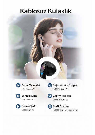 Qasul G10 Bluetooth 5.2 Kulak İçi Kulaklık