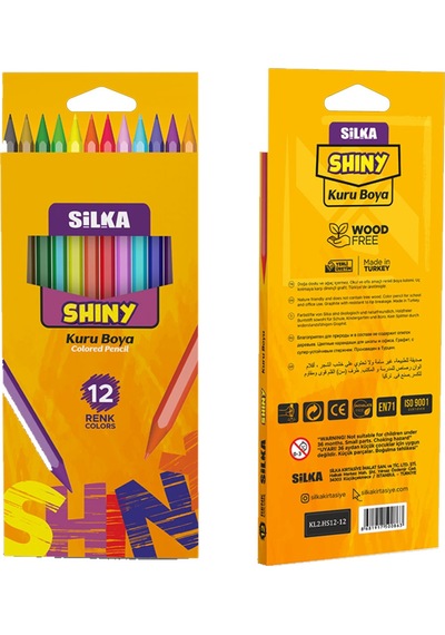Silka 12 Li Hex Shıny Gövde Boyalı Kuru Boya Çok Renkli