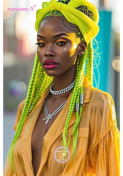 X-pression Afrika Örgüsü Ve Rasta Için Sentetik Saç 165gr-a22 Neon Sarı