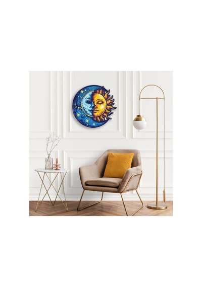 Güneş-ay Yüzü Boho - Metal Tablo - Dec0161 70 X 70 Cm Çok Renkli