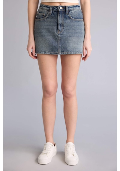 Defacto Yüksek Bel Mini Jean Etek H0636ax26smnm28 Mavi-nm28