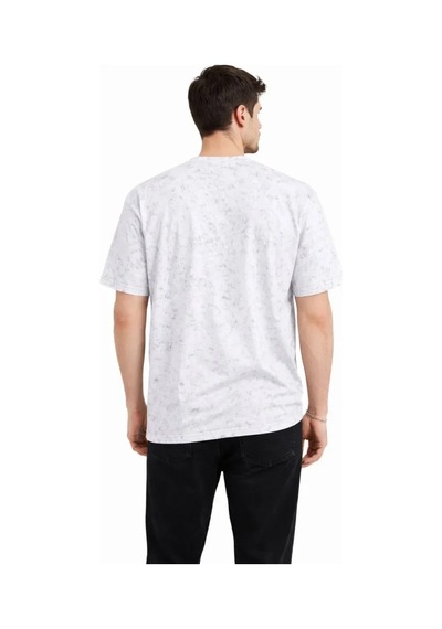 Veraura Lifestyle Erkek Asit Yıkama Bisiklet Yaka Kısa Kollu Oversize T-shirt Tişört - Beyaz