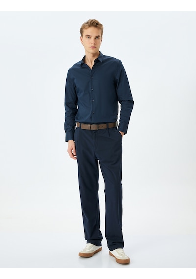 Koton Yarım İtalyan Yaka Pamuklu Uzun Kollu Slim Fit Gömlek Lacivert 5sam60055hw Lacivert Koton Yarım İtalyan Yaka Pamuklu Uzun Kollu Slim Fit Gömlek Lacivert 5sam60055hw Lacivert