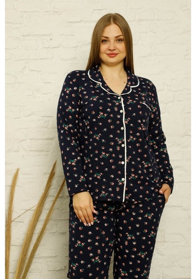 Akbeniz Kadın Pamuklu Cepli Uzun Kol Büyük Beden Pijama Takım 202 (519884273) Akbeniz Kadın Pamuklu Cepli Uzun Kol Büyük Beden Pijama Takım 202 (519884273)